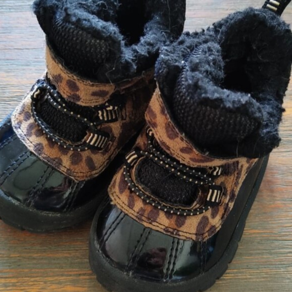 Leopard Print Kids Rain Boots